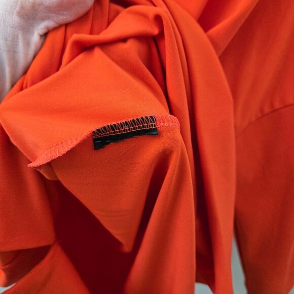 Chico's Oversized Top Womens Size 00 US XS Orange Red 3/4 sleeves Slinky Stretch - Picture 6 of 8